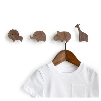 Modern Creative Animal Solid wood hanger Hooks Walls Wraps Coat Racks Hooks Living Room Wall Hanging Hanger Decorations (5)