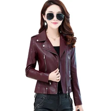 Новинка Осень Зима Высокая мода уличная Женская PU Короткая кожаная куртка теплая куртка на молнии имитация верхней одежды тонкого размера плюс QH1052