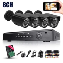 4PCS 720P HD Outdoor Security Camera System 1080P HDMI CCTV Video Surveillance 8CH DVR Kit 1TB HDD AHD Camera