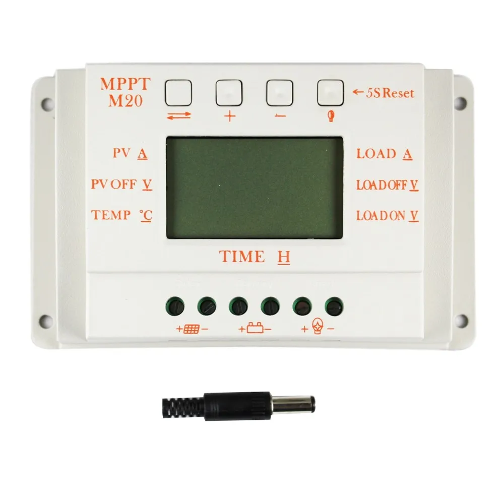 MPPT 20A ЖК-солнечный светильник 12 В 24 в с датчиком температуры и таймером для дома светильник ing system Y-SOLAR