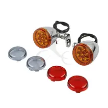 Motocicleta Cromo Preto Sinais de Volta Luzes & Bracket Para Harley FXDB Dyna Fat Bob FXDF Rua XLH883 Hugger XL1200C