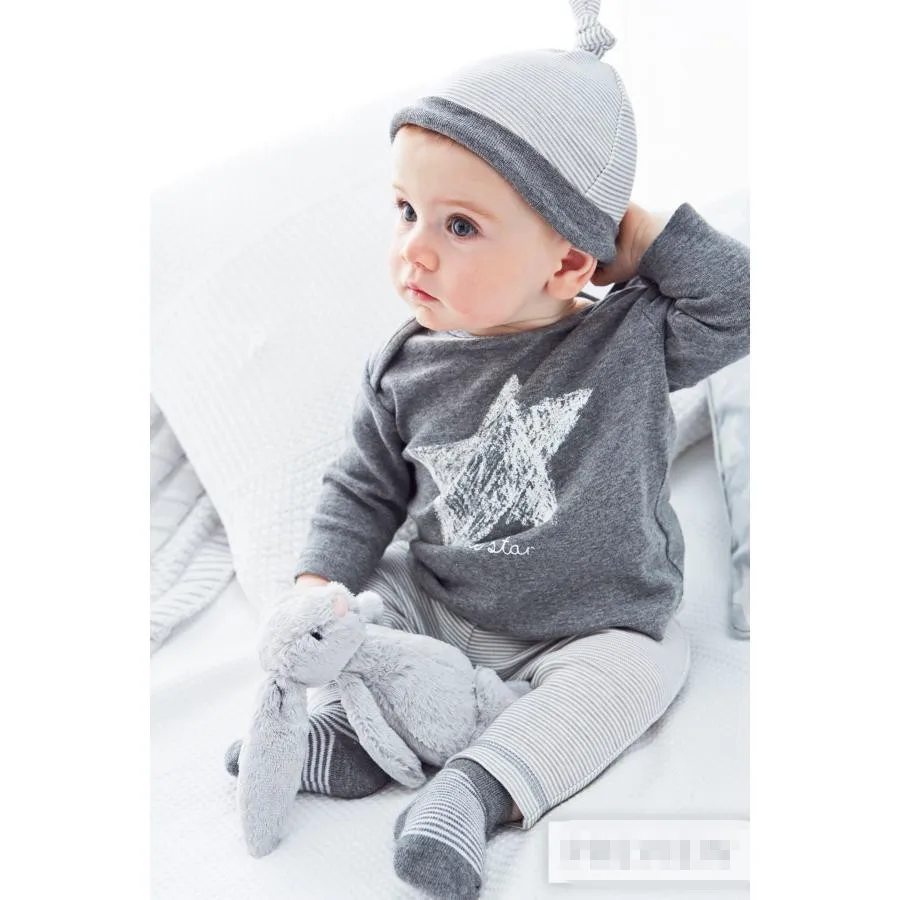 

2019 Retail 3PCS hat +T-shirt + pants Baby Clothing Sets baby rompers sports suits baby girl boy pajamas children's set