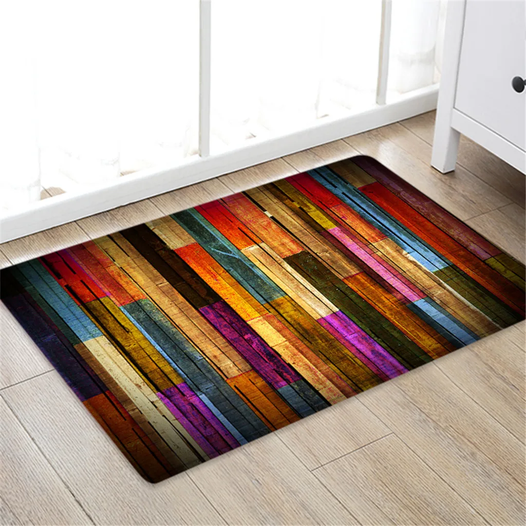 

Bath Mat Happy Colorful Pattern Blanket Square Area Bathroom carpet 50X80CM Absorb Water Floor Non-slip Carpet Anti Slip 9.MAY.3