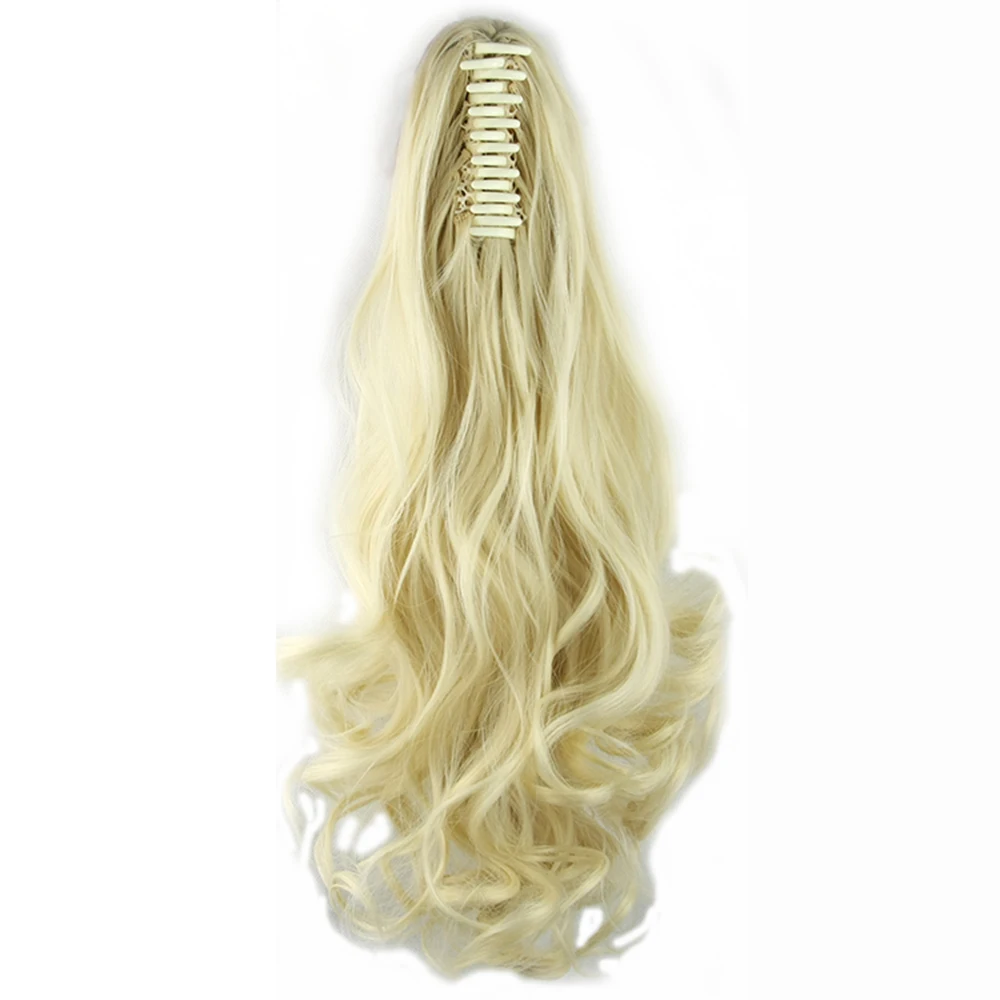 

Soowee Long High Temperature Fiber Hair Pieces with Clip Claw Ponytail Synthetic Hair Extensions Pony Tail Hairpiece