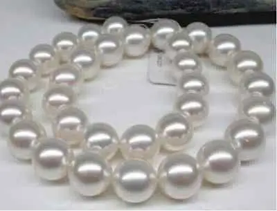 

DD Wholesale FREE SHIPPING >>> PRETTY AAA+11-12MM NATURAL SOUTH SEA GENUINE WHITE PERFECT PEARL NECKLACE 14KGP 18