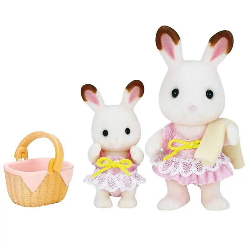 Sylvanian Families пушистый кукольный домик Набор детских игрушек фигурки Собака Мама и детский велосипед набор подарок для девочки