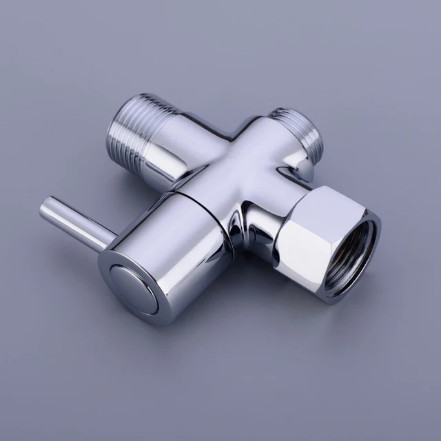 Bathroom Toilet Bidet Valve 7/8" Brass T adapter Diverter Chrome Plated