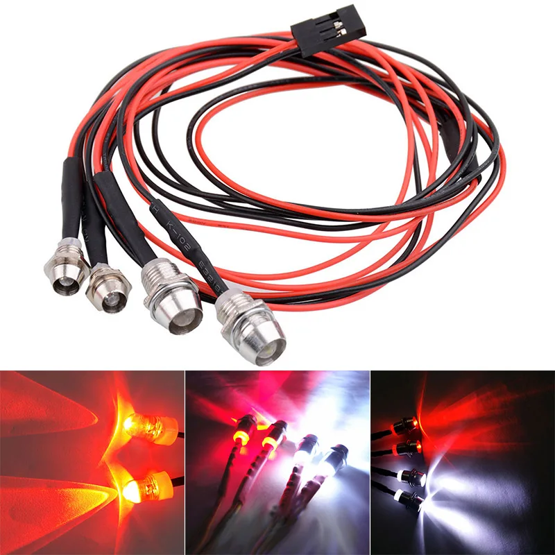

Hot Selling 2/4 Lights 70cm Lenght RC LED Night Headlamps Headlights 3/5mm LED Light for Model Drift Crawler Car For RC Car