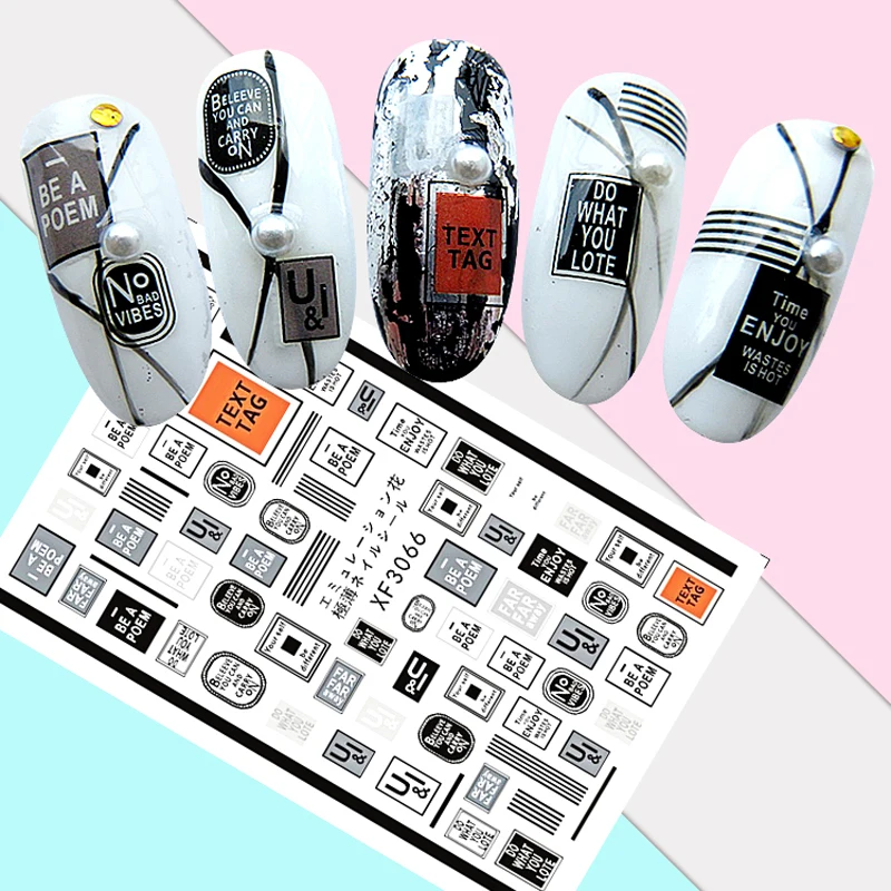 

Nails Sticker Art Decoration TEXT TAG Nails Stickers Decal Letter Cartoon Flower Stickers All For Nails And Design Fashion