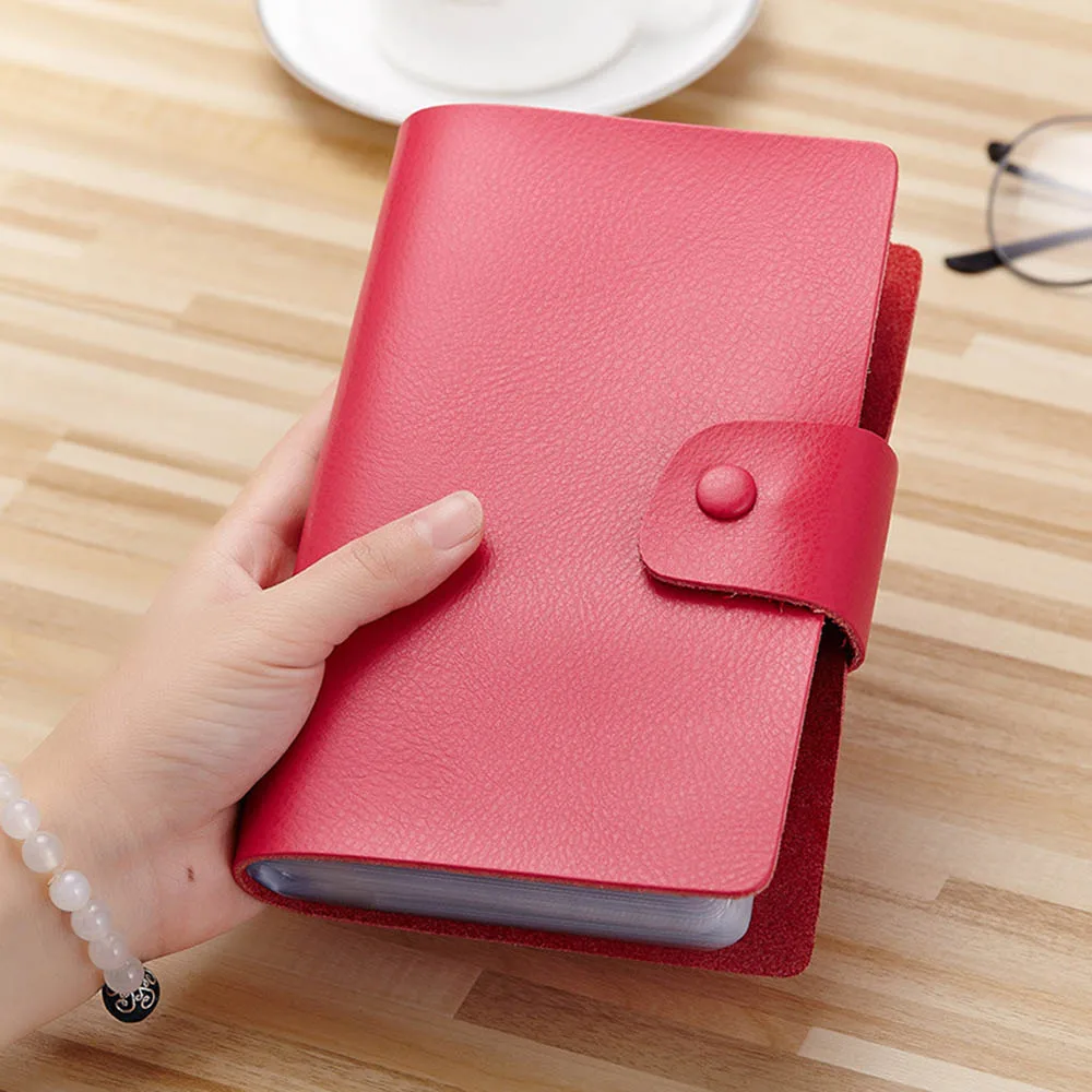 120 Bit Slots Large Capacity 100% cow leather Business Cards Bag Women Men Anti Magnetic Packs Bank ID Holders Card Holder Sets|business card
