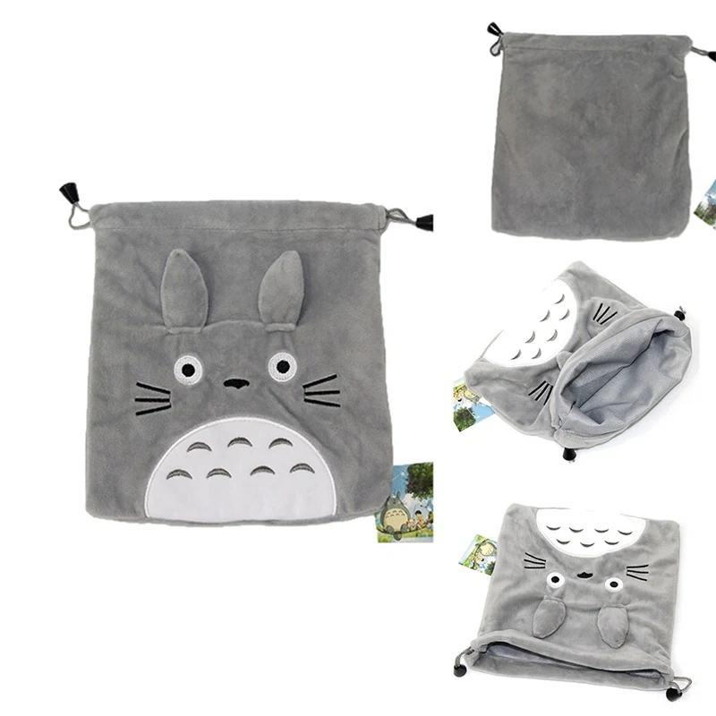 

1 Pcs Wholesale Anime Totoro Cute Cartoon Plush Pockets Stretching Debris Storage Bag Drawstring Phone Bag High