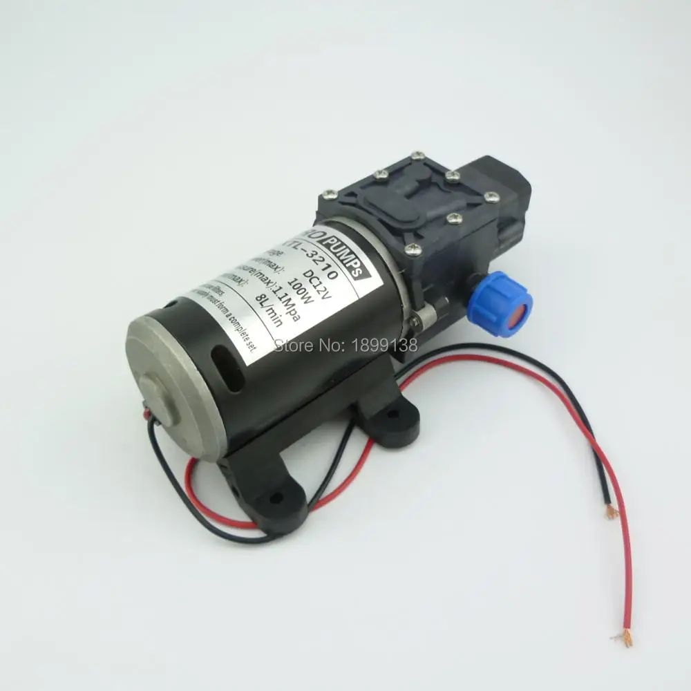 MIni 8L//min 100W 12V 160PSI Water Pump High Pressure 8Lpm Self-Priming Caravan