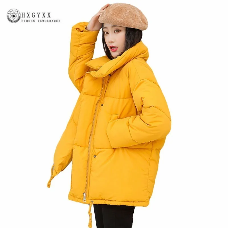 

2019 Short Quilted Jacket Women Winter Coat Turn-down Collar Thick Parka Female Cotton Padded Warm Outwear Plus Size Oke083