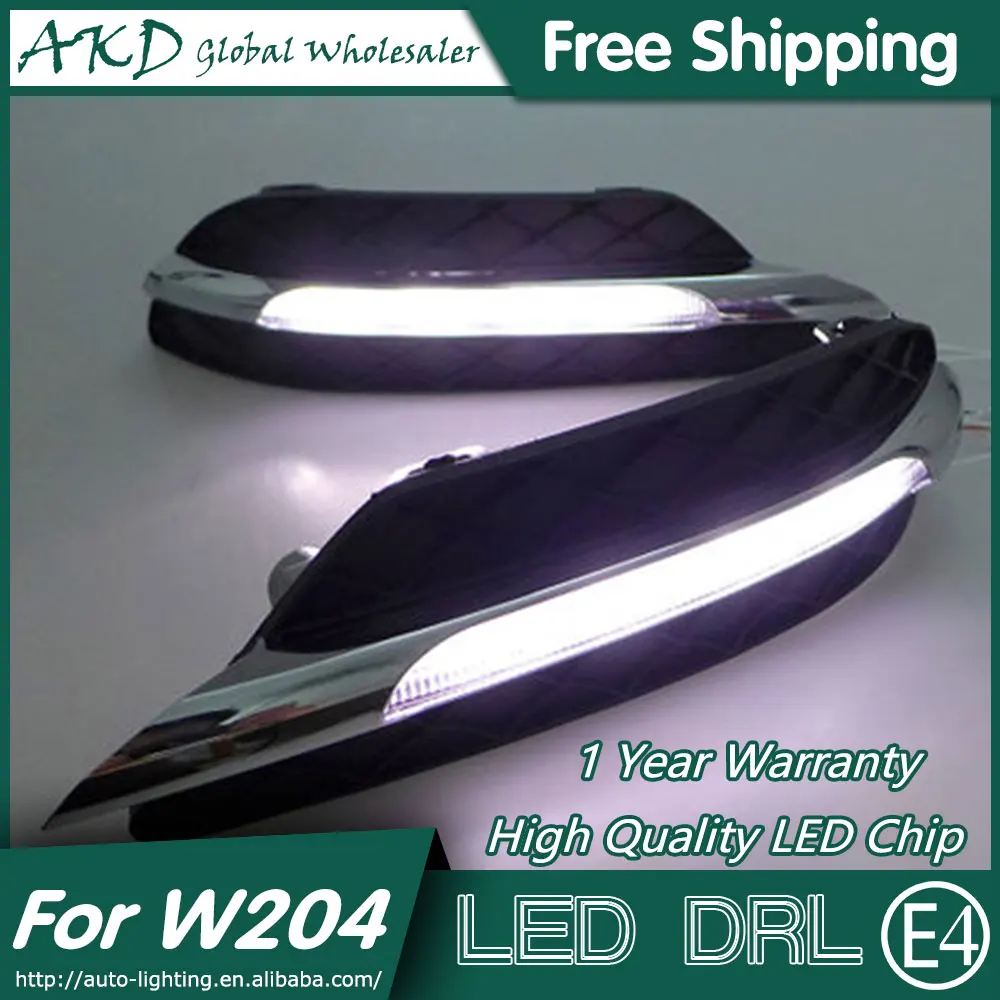 AKD Car Styling LED Fog Lamp for Benz W204 DRL 2013 2014 C200 LED