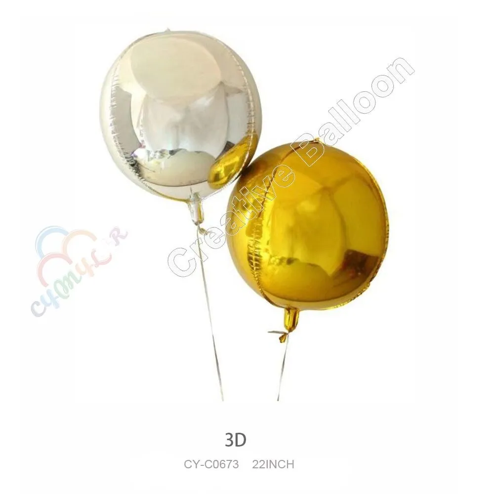 

Cymylar 22inch 40pcs/lot 3D Balloon Happy Birthday Party Supplies Helium Aluminium Foil Balloons Toys For Kids