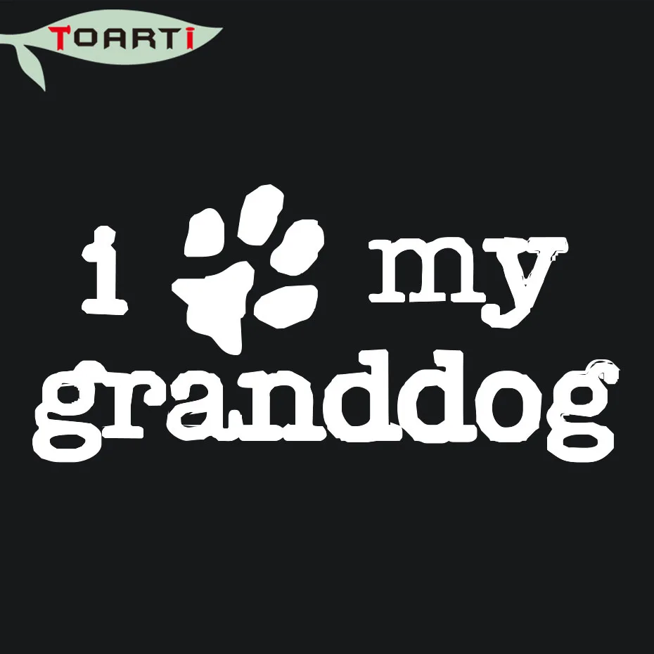 I LOVE MY GRANDDOG Dog наклейка на автомобиль в виде лапы белая виниловая забавная для
