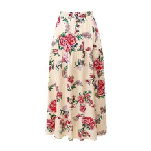 Chamsgend женские с принтом длинные летние женские пляжные желтые леди с высокой талией богемные винтажные свободные макси Dec28