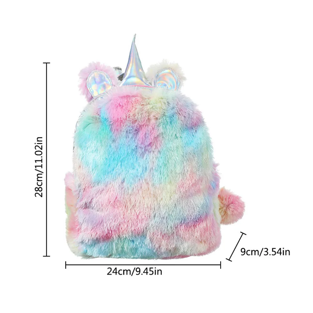 Hologram Tie-Dye Unicorn Plush Backpack -Unicorn Fashion