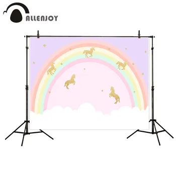 

Allenjoy photography backdrop cloud Rainbow Baptism Children unicorn background newborn original design photobooth new arrivals