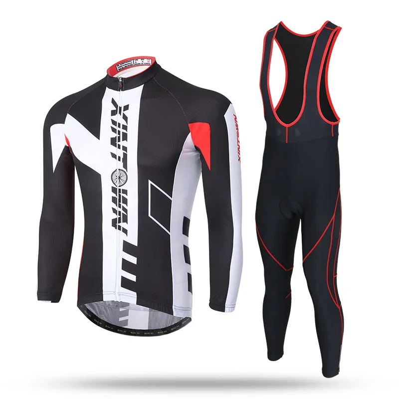 

New Winter mtb Cycling Sets Cycling Clothing Long-Sleeved Strap Bicycle Jerseys Bike Sportswear ropa ciclismo
