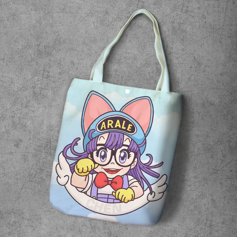 Arale девушка мультфильм студент печатных холст шоппинг рюкзак большой емкости аниме Tote Модные женские повседневные сумки на плечо - Цвет: Image Color