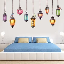 

Cartoon colorful exotica ceiling lamp wall stickers for kids rooms kitchen living room wallpaper refrigerator sticker wall decal