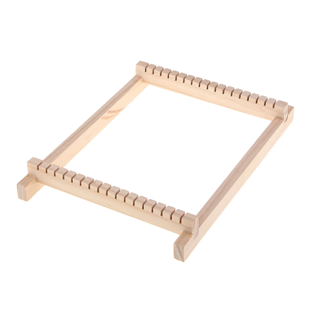 Wooden Traditional Weaving Loom Knitting Tools Handloom Machine Frame with 4  Woolen Yarn for DIY Crafts