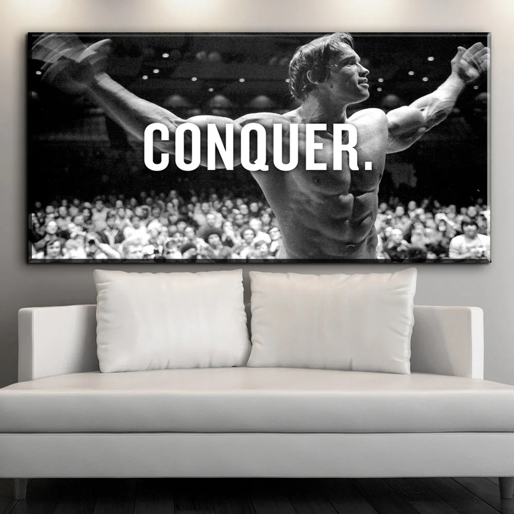 Arnold Schwarzenegger Bodybuilding Motivation Zitat Kunst leinwand poster und drucke kunst ölgemälde