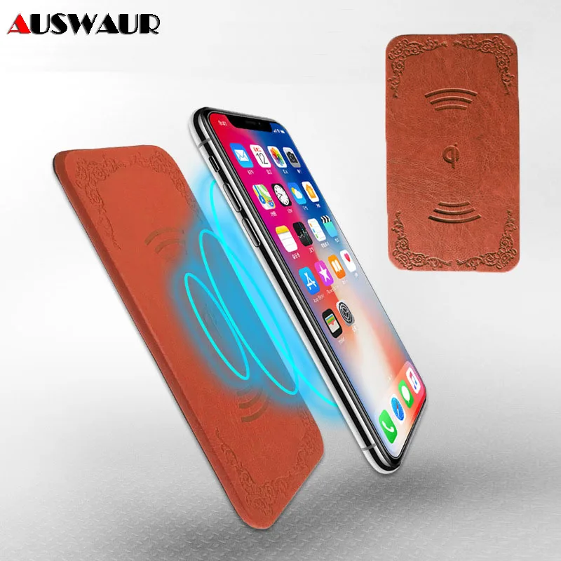 

Ultra Thin Qi Wireless Charger Pad For iPhone 8 Plus X For Samsung Note 8 9 S8 S9 Mobile Phone Pad Desktop Wireless Charging Pad
