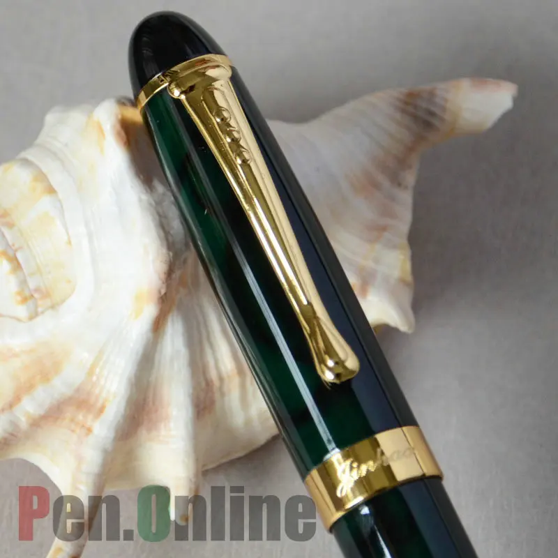 JINHAO X450 руководитель темно зеленый и золотой 18KGP 0 7 мм перо с широким основанием
