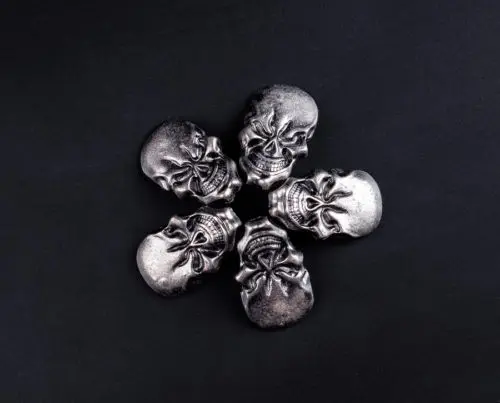 

1.7X2.8CM 10pcs Antique Silver Skull Studs Leather Handcraft Decor Saddle Concho