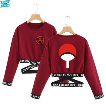 

2019 Naruto T-Shirts Famous star Summer T shirt crop top women clothes Lace long sleeve Fashion tops streetwear CG0601