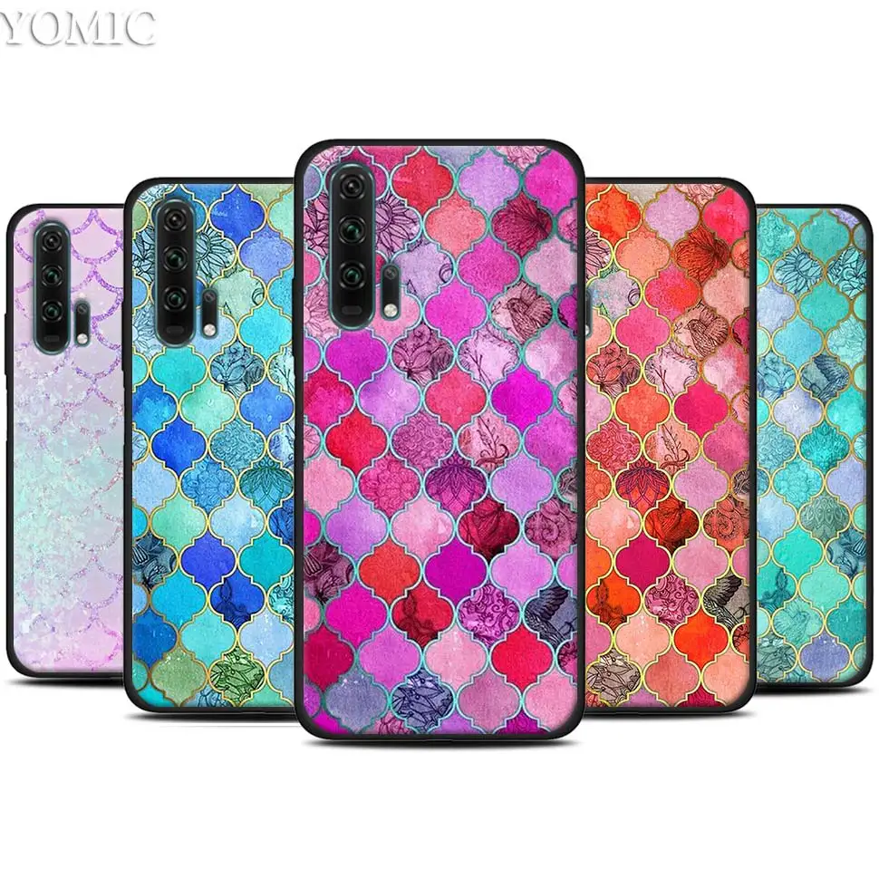 

Mandala Flower Datura Fashion Shell Black Silicone Case for Huawei Honor 20 Pro 10 20 Lite 20i V20 8X 8C 8A 8S Play Enjoy 9e 9s