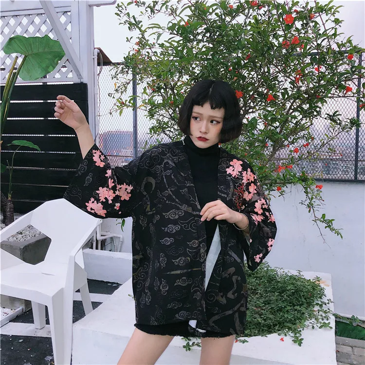 Kimonos woman японское кимоно кардиган косплей рубашка блузка для женщин японская юката женское летнее пляжное кимоно