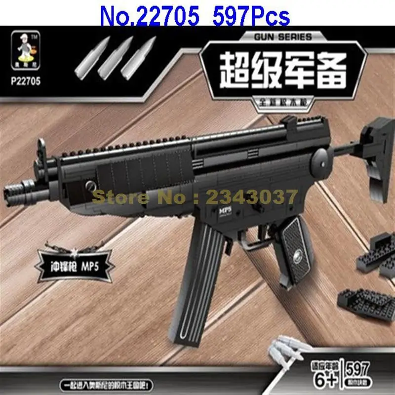 Ausini 597 шт. армейский Военный строительный блок heckler & koch mp5|building blocks|mp5 submachinemp5 submachine