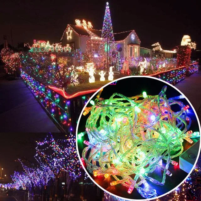 Muqgew New Year Led Christmas Lights Outdoor 100m Clear String Fairy Muqgew New Year Led Christmas Lights Outdoor 100m Clear String Fairy Diy Garden