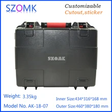 Водонепроницаемый пластиковый жесткий инструмент для переноски pp и abs всепогодный Оборудование Инструмент случай с губкой внутри 460x380x180 мм szomk