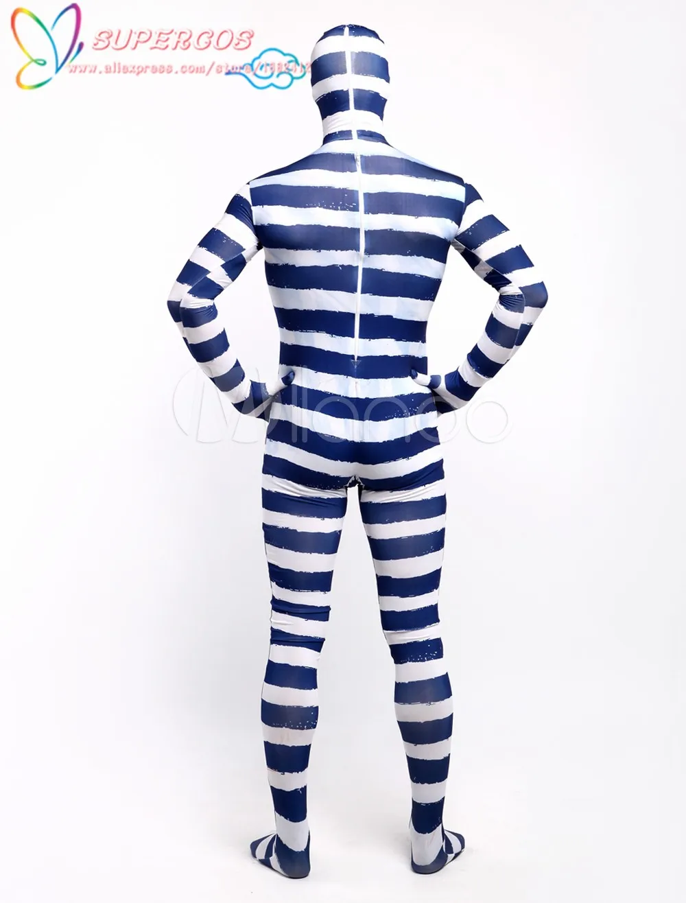 Cosplay&ware Halloween Carnival Party Fashion Spandex Stripe Full Body Unisex Stylish Multicolor Zentai Suit -Zentai shop online