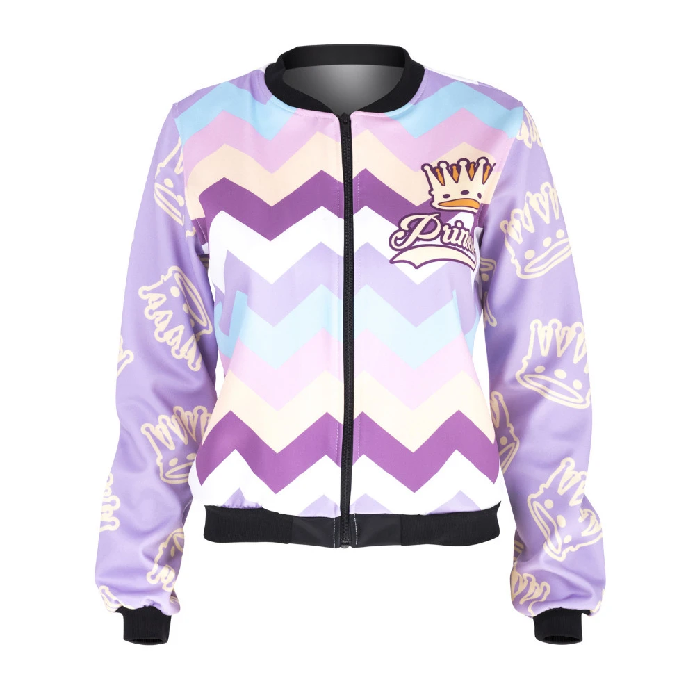 Куртка бомбер женская с принтом зиг заг|womens bomber jacket|jackets for womenbasic jackets |
