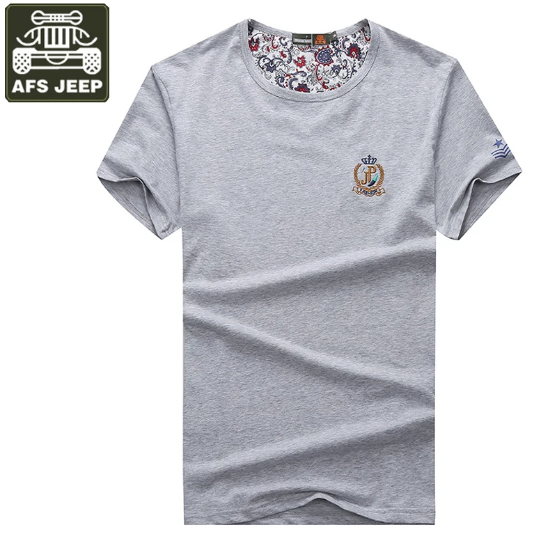 

Afs Jeep Brand Summer T Shirt Men Military Casual Loose 95% Cotton T-shirt O-neck Short Sleeve Breathable Print Summer Tops Tees