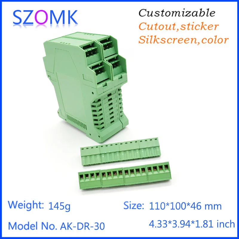 1 шт. пластиковый чехол SZOMKgreen на din рейку 110*100*46 мм|electronics housing|electronic caseelectronics plastic |