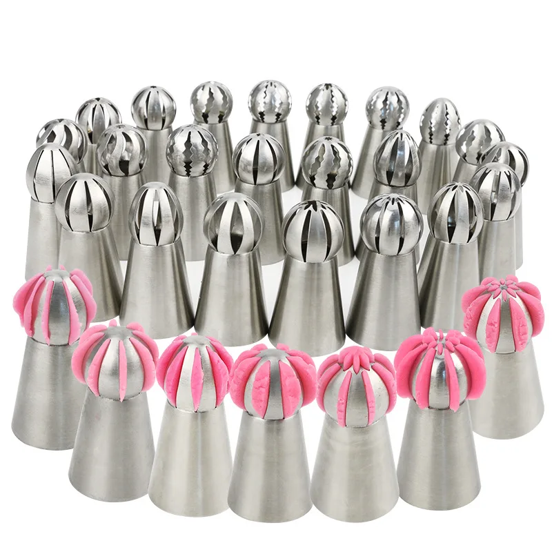 

Stainless Steel Dessert Decorators Russian Icing Piping Tips Coupler Leaf Nozzles Brush Cupcake Cake Decorating DIY Dessert