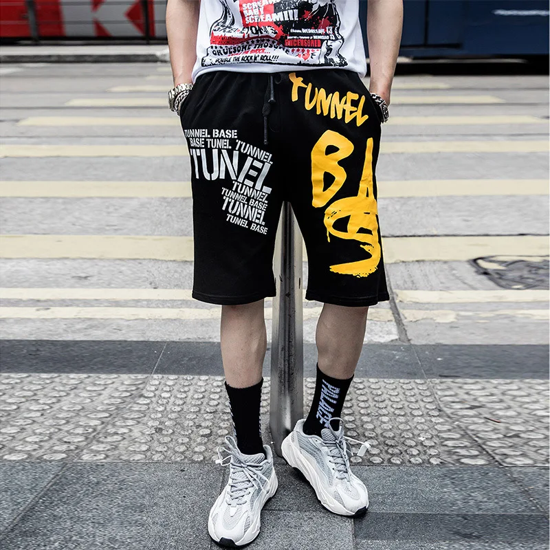 Хип-хоп мужские шорты кэжуал Tide дизайнерские шорты летние модные мужские шорты для бега уличная черные мужские шорты спортивные штаны