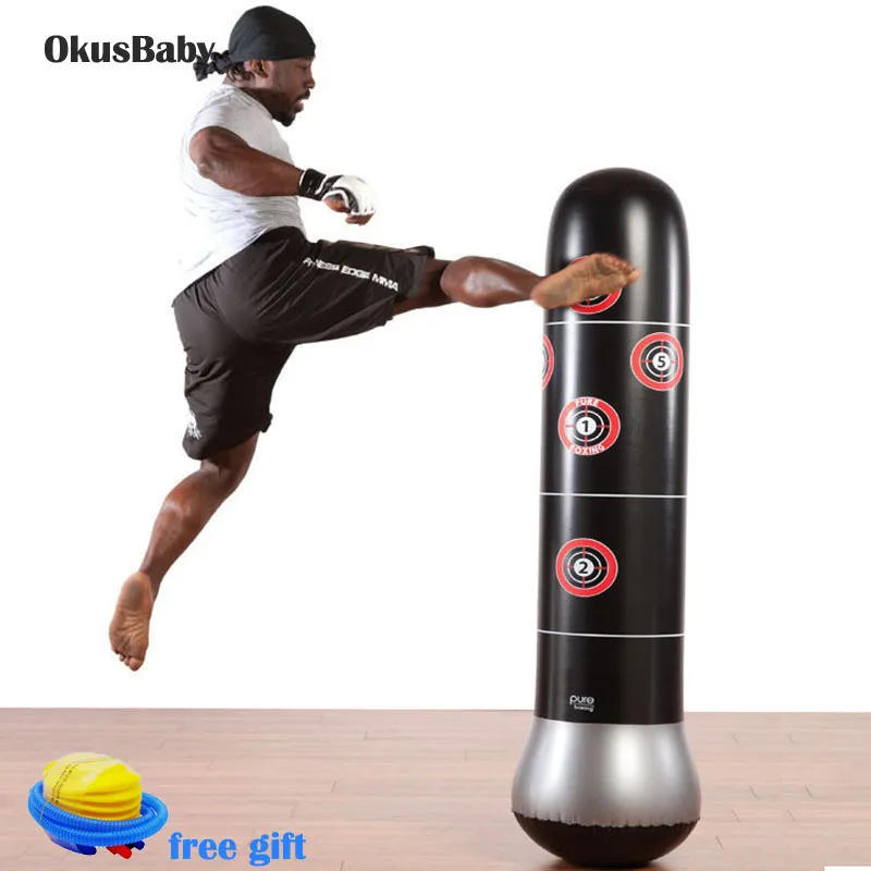 

Professional Indoor Outdoor Inflatable Boxing Column Toy For Adult Kids Training Tool Free Pump Kicking Punch Bag Not Fall Down