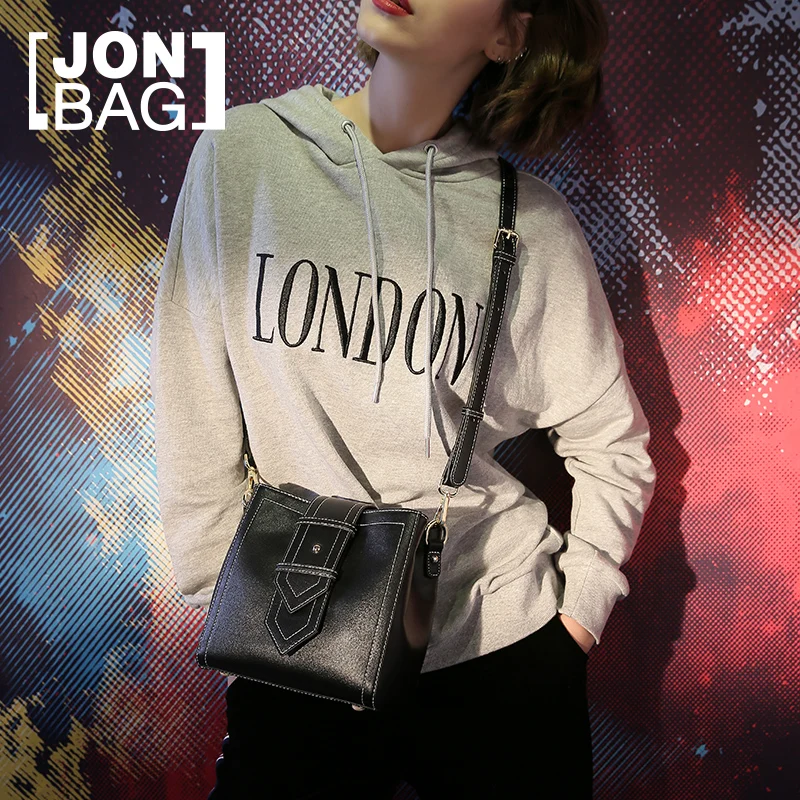 

JONBAG Web celebrity little black bag 2019 new Korean fashion simple all-purpose single-shoulder slanting bucket women's bag