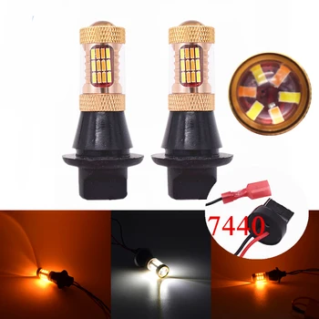 

2x 7443 1000LM 20W T20 Car LED Light Dual Color Switchback Turn Signal Lamp Bulb Daytime Running Light DRL DC 12-24V