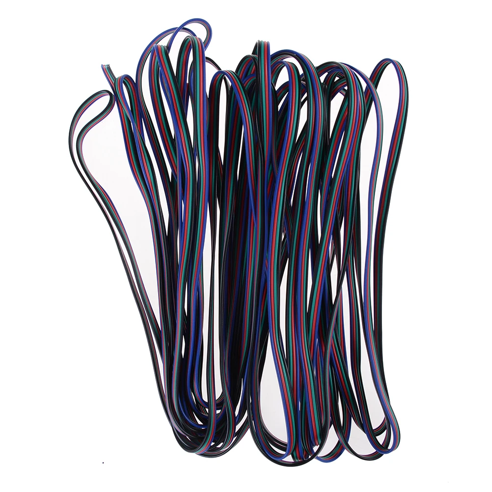 1set Extension Cable Cords Connector 4 Pin LED Light RGB Wire Strip for 3528 5050 RGB LED Strip