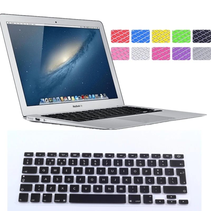 multiple Colour EU Portuguese Keyboard Cover For Macbook Pro 13 15 17