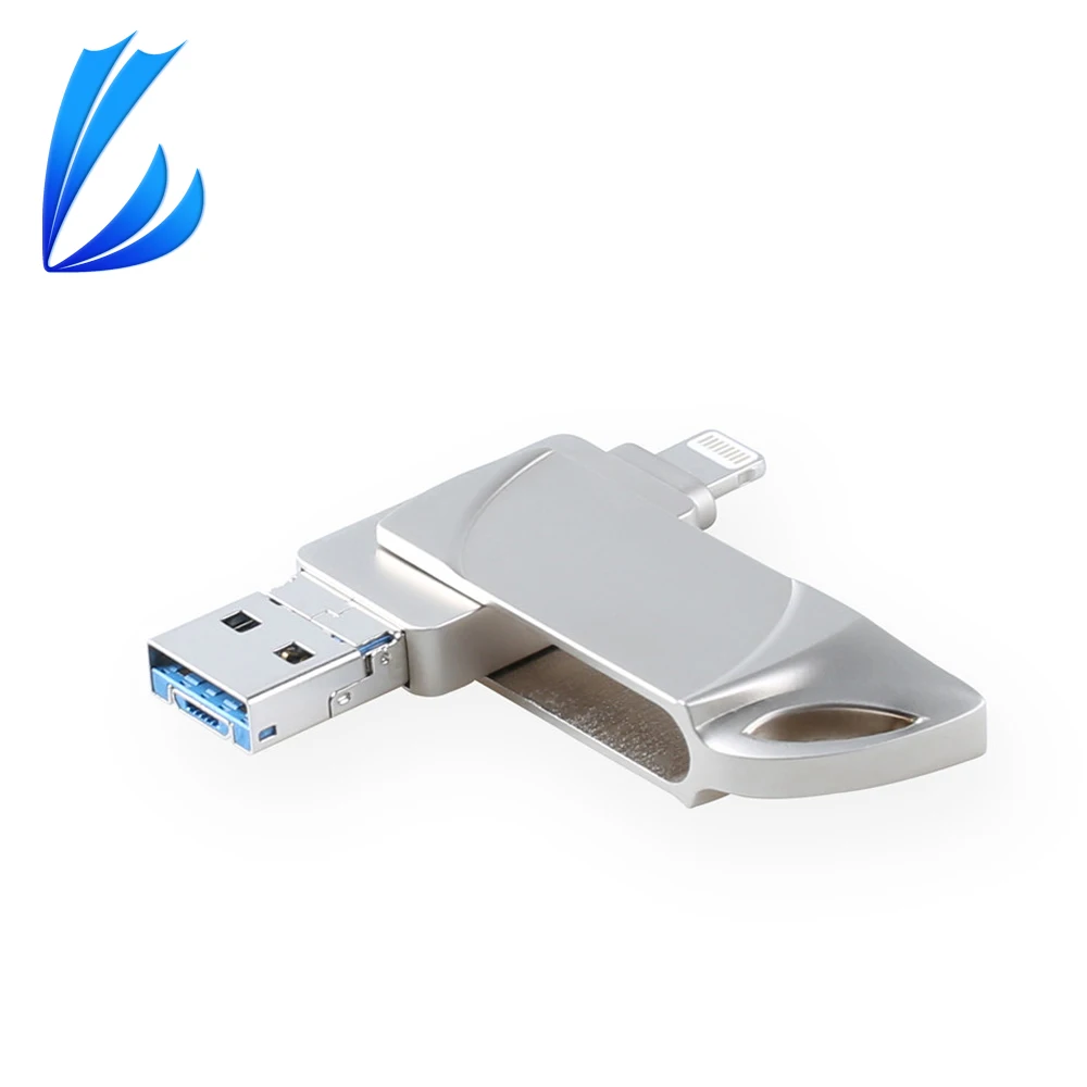 USB флеш-накопитель 64 ГБ металлический 128 32 для iPhone Android iOS OTG | Компьютеры и офис