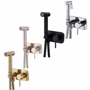 2 способа скрытый горячий и холодный смеситель биде опрыскиватель пеленка Shattaf Душ Туалет распылительный комплект ванная биде спрей 02-196 - изображение